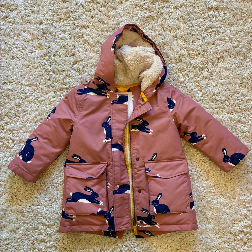 Mini Boden Pink Jacket with Bunny Design
